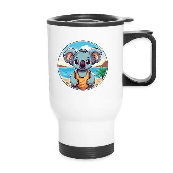 Koala Aquarell Cartoon Kawaii Clipart Tier - Thermobecher mit Tragegriff - Weiß - Vorne