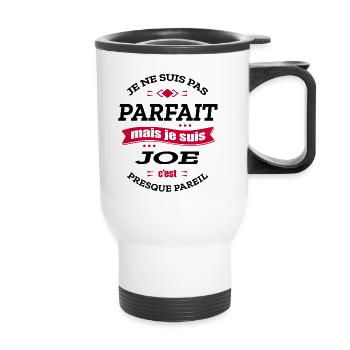 JOE PARFAIT - PRENOM JOE - Tasse isotherme avec poignée - blanc - Devant