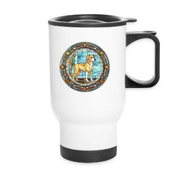 Chien impérial chinois race vitrail coloré - Tasse isotherme avec poignée - blanc - Devant