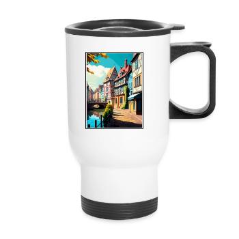 Colmar France Vintage Travel Poster WPA Souvenir - Thermal mug with handle - white - Front