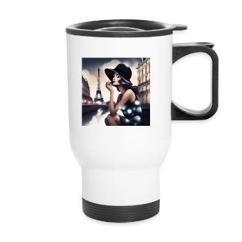 Paris, I love Paris, Pasienne - Thermal mug with handle - white - Front