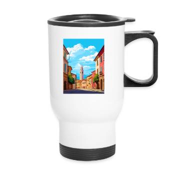 Parma Italien Vintage Reiseposter WPA Souvenir - Thermobecher mit Tragegriff - Weiß - Vorne