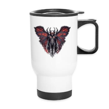 Mothman / Moth / Insect / Mythical Creature / Flutter - Thermal mug with handle - white - Front