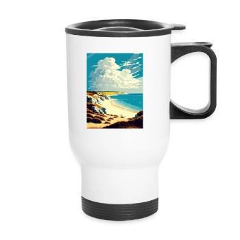 Hengistbury Head England Vintage Reiseposter WPA - Thermobecher mit Tragegriff - Weiß - Vorne
