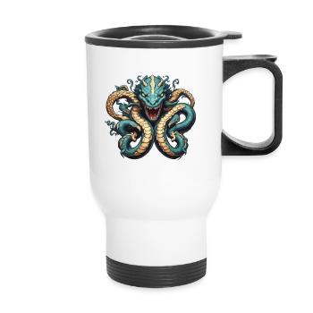 Hydra / Greek Mythology / Serpent - Thermal mug with handle - white - Front