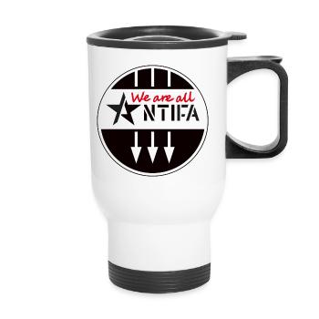 We are all ANTIFA - Thermal mug with handle - white - Front