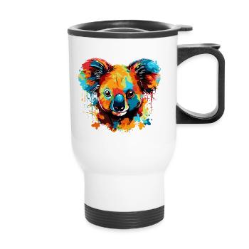 Koala colorato - Tazza termica con manico per il trasporto - bianco - Fronte