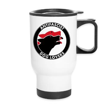 ANTIFASCIST DOG LOVER - Thermal mug with handle - white - Front