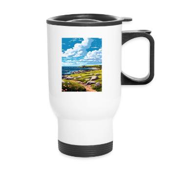 Isle Of Coll Schottland Vintage Reiseposter WPA - Thermobecher mit Tragegriff - Weiß - Vorne