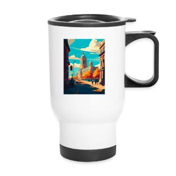 Liverpool Angleterre Vintage voyage affiche Souvenir - Tasse isotherme avec poignée - blanc - Devant