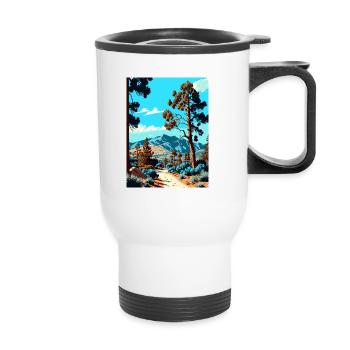 San Bernardino National Forest California Souvenir - Thermobecher mit Tragegriff - Weiß - Vorne