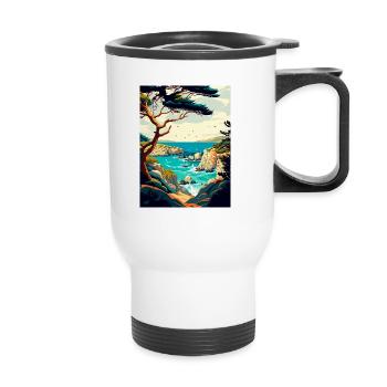 Point Lobos State Natural Reserve Kalifornien - Thermobecher mit Tragegriff - Weiß - Vorne