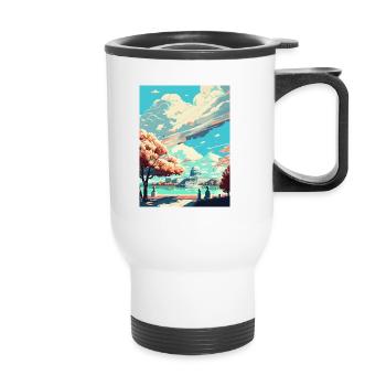 Washington Dc United States Vintage Travel Poster - Thermal mug with handle - white - Front