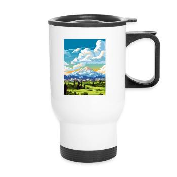 Anchorage Alaska Vintage Reiseposter Souvenir - Thermobecher mit Tragegriff - Weiß - Vorne
