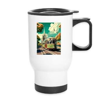 Christchurch Neuseeland Vintage Reiseposter WPA - Thermobecher mit Tragegriff - Weiß - Vorne