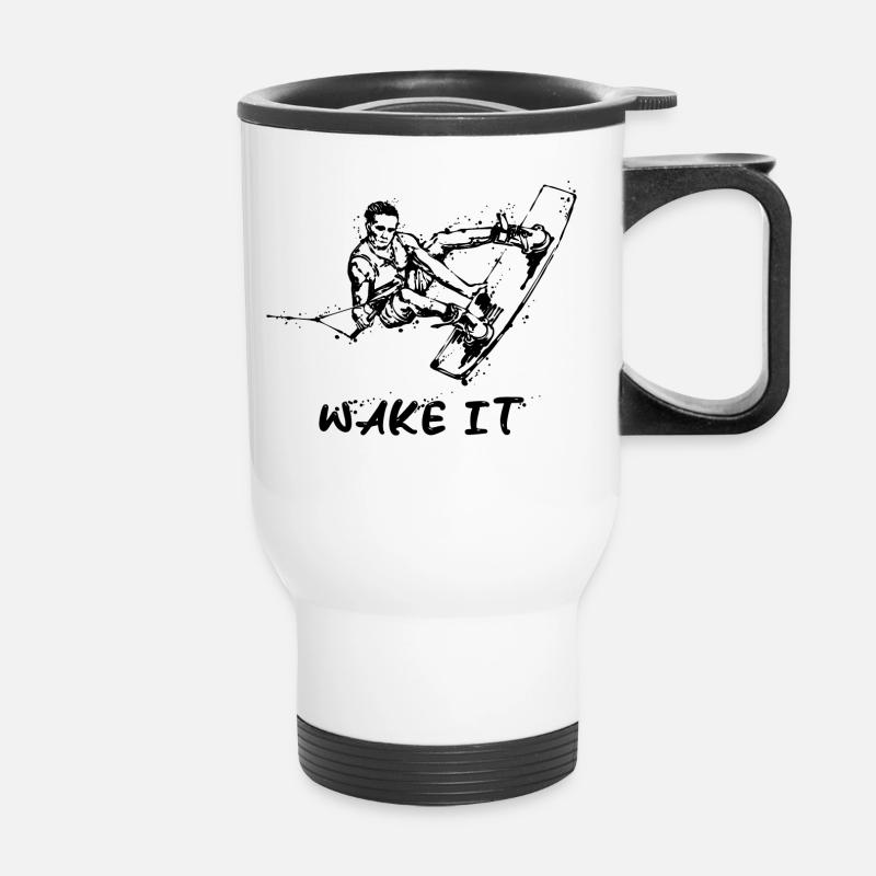 Surf Déclaration Wakeboard Sports Nautiques Vague - Tasse isotherme avec poignée - blanc