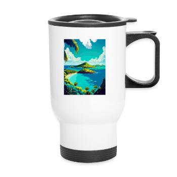 Saint Vincent And The Grenadines Caribbean Travel - Thermal mug with handle - white - Front
