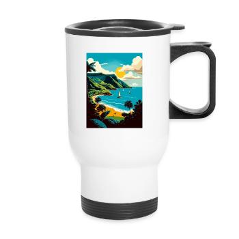 Saint-Vincent-et-les-Grenadines Voyage dans les Caraïbes - Tasse isotherme avec poignée - blanc - Devant