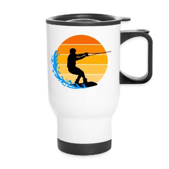 Water Skiing, Surfing, Surfing, Wakeboard, Stunt - Thermal mug with handle - white - Front
