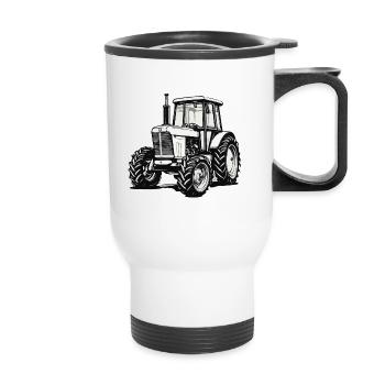 Tractor / Agriculture / Farmer / Field Work - Thermal mug with handle - white - Front