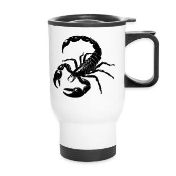 Skorpion, scorpion, geschenk - Thermobecher mit Tragegriff - Weiß - Vorne