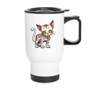 Illustration de chat zombie - Tasse isotherme avec poignée - blanc - Devant