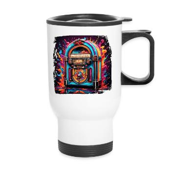 Jukebox / Automate musical / Rétro / années 50 - Tasse isotherme avec poignée - blanc - Devant