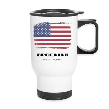 Brooklyn, New York, USA - Thermobecher mit Tragegriff - Weiß - Vorne