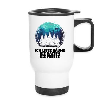 Déclaration forestière arbre bûcheron bois boiseries - Tasse isotherme avec poignée - blanc - Devant