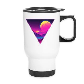 Double Lune - Tasse isotherme avec poignée - blanc - Devant