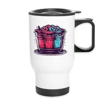 Crème glacée / Sorbet / Gelato / Été / Soleil - Tasse isotherme avec poignée - blanc - Devant