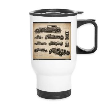 Blueprint / Sepia / Vintage / Retro / Old Timer - Thermal mug with handle - white - Front