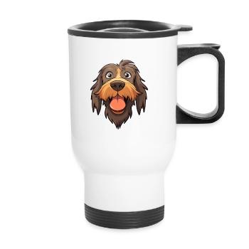 Spinoni Italiani Dog Breed Watercolor Cartoon Kawa - Thermal mug with handle - white - Front