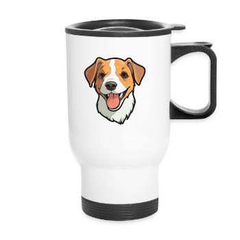 Russell Terrier Dog Breed Watercolor Cartoon Kawai - Thermal mug with handle - white - Front
