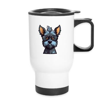 Scottish Terrier chien race aquarelle dessin animé Kawa - Tasse isotherme avec poignée - blanc - Devant