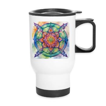 Symbole aux couleurs vives - Tasse isotherme avec poignée - blanc - Devant