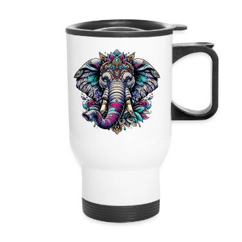 Elefant - Thermobecher mit Tragegriff - Weiß - Vorne