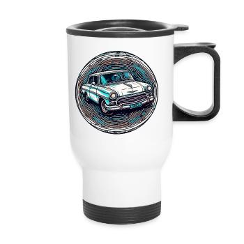Car / Vehicle / Passenger Car / Mobile / Old Timer / Driving - Thermal mug with handle - white - Front