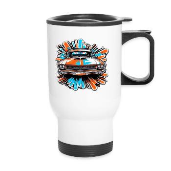 Car / Vehicle / Passenger Car / Mobile / Old Timer / Driving - Thermal mug with handle - white - Front