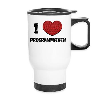 Développeur Cœur Web Développeur Déclaration Ordinateur - Tasse isotherme avec poignée - blanc - Devant