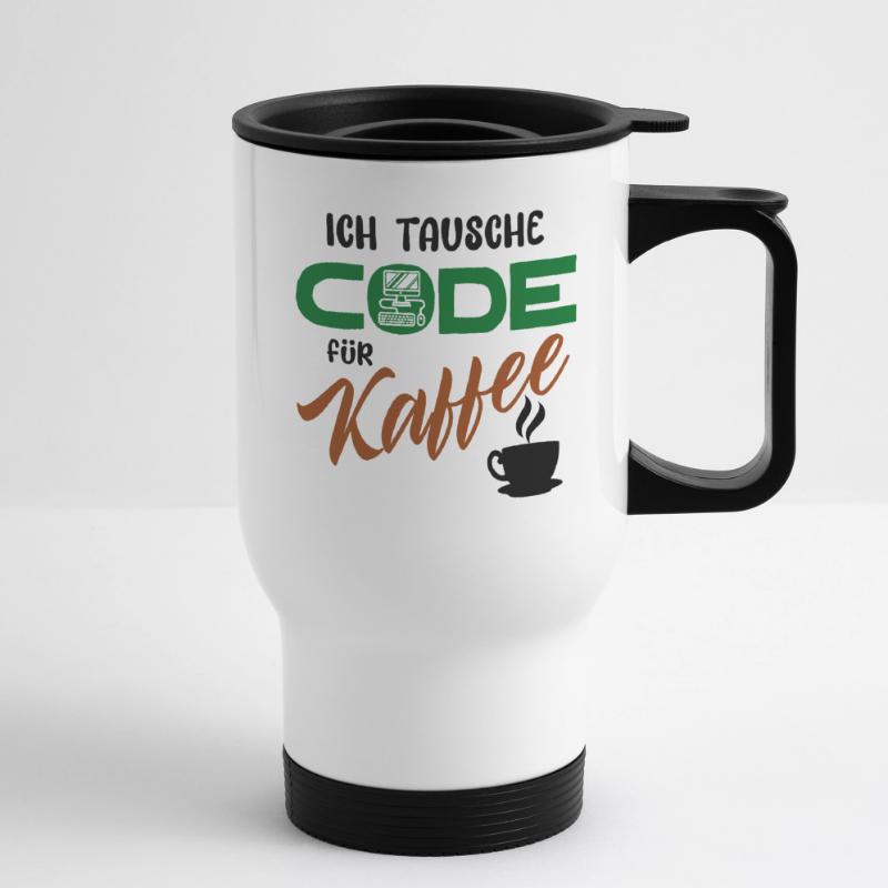 Programmierer Softwareentwickler Developer Code Thermobecher mit Tragegriff