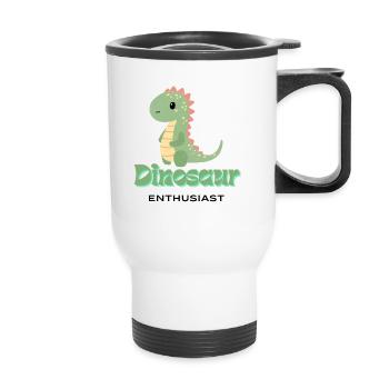 Passionné de dinosaures - Tasse isotherme avec poignée - blanc - Devant