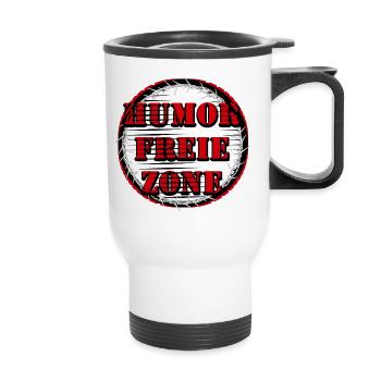 Zone sans humour avec couronne d’épines - Tasse isotherme avec poignée - blanc - Devant