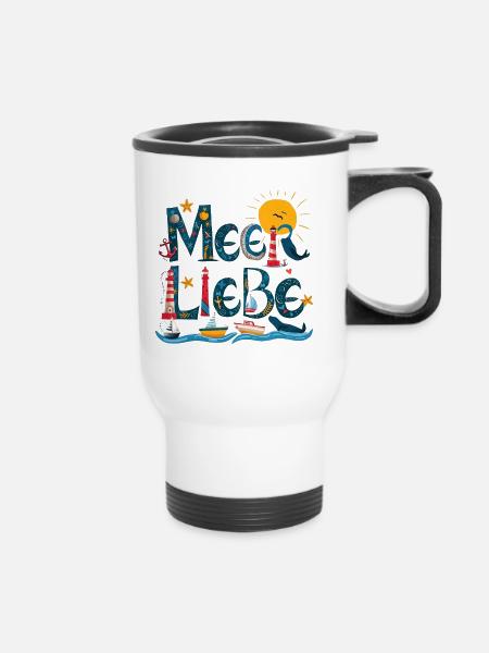 MeeresLiebe - Thermobecher mit Tragegriff - Weiß