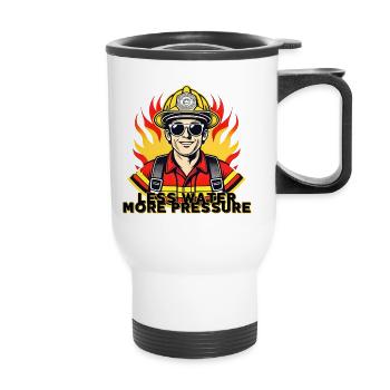 Moins d’eau, plus de pression - Tasse isotherme avec poignée - blanc - Devant