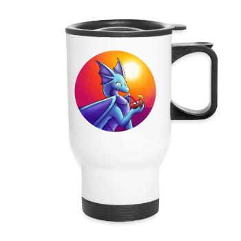 Sommer Blauer Drache - Thermobecher mit Tragegriff - Weiß - Vorne