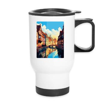 Colmar France Vintage Travel Poster WPA Souvenir - Thermal mug with handle - white - Front