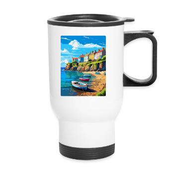 New Quay Wales Uk Vintage Travel Poster Souvenir - Thermal mug with handle - white - Front