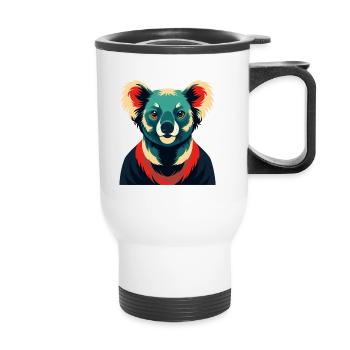 Koala Cartoon Figur Buntes Haustier Tier - Thermobecher mit Tragegriff - Weiß - Vorne