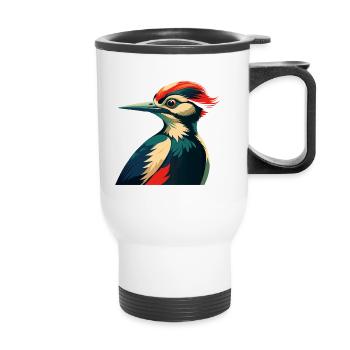 Pic Personnage De Dessin Animé Animal De Compagnie Coloré - Tasse isotherme avec poignée - blanc - Devant